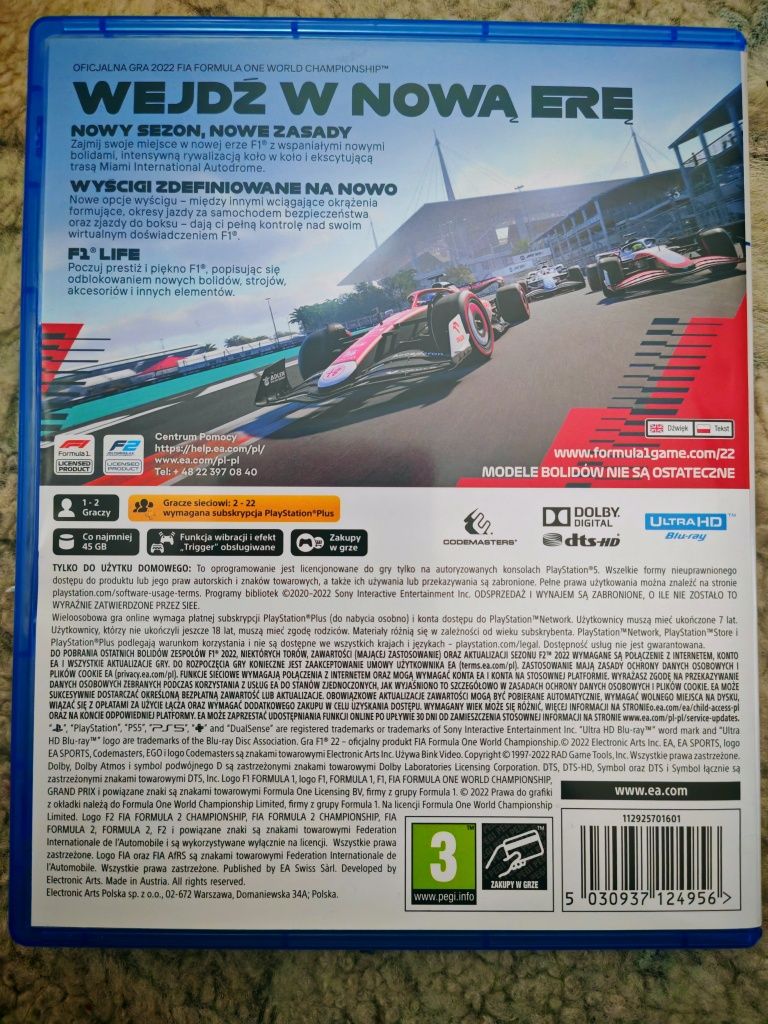 F1 22 PS5 PL Formula 1 2022 Playstation 5 Polska Wersja Jak NOWA