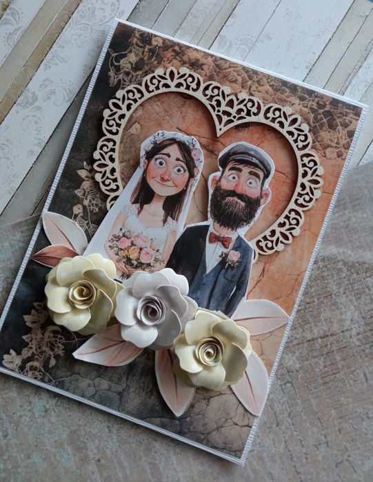 Kartka na Ślub lub Rocznicę Ślubu. Na wesoło.