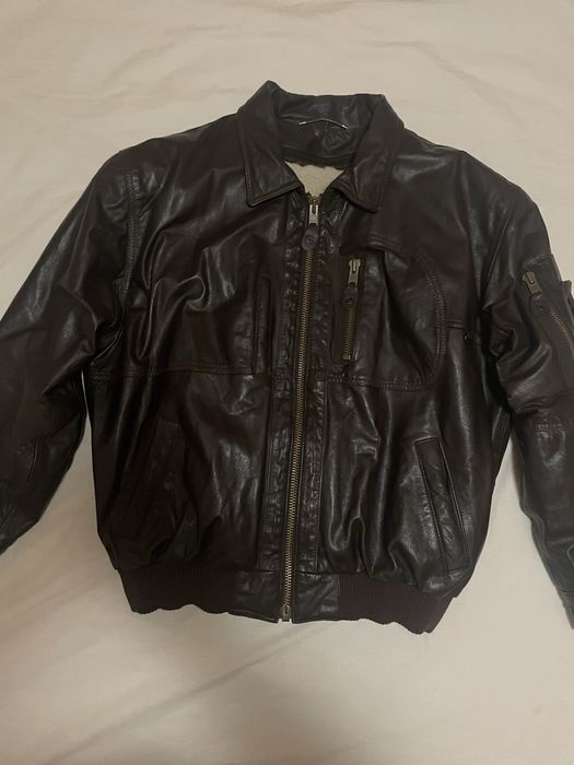 XL на 90-100 кг Кожаная куртка  Пилот Бомбер