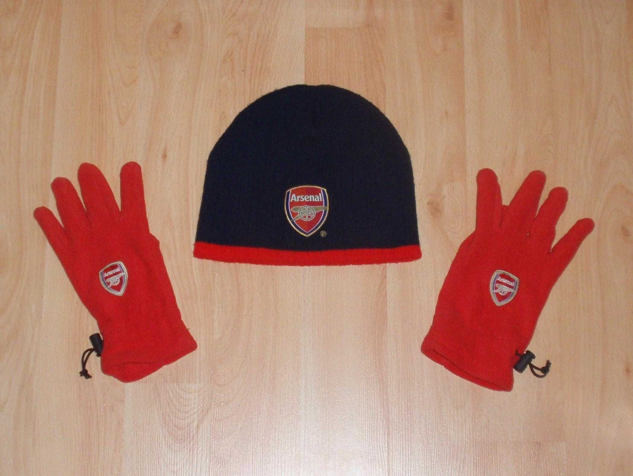 Комплект 2в1 FC Arsenal London/ФК Арсенал шапка+перчатки L-XL Puma Dry