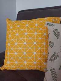 Подушка стильная желтая, геометрия