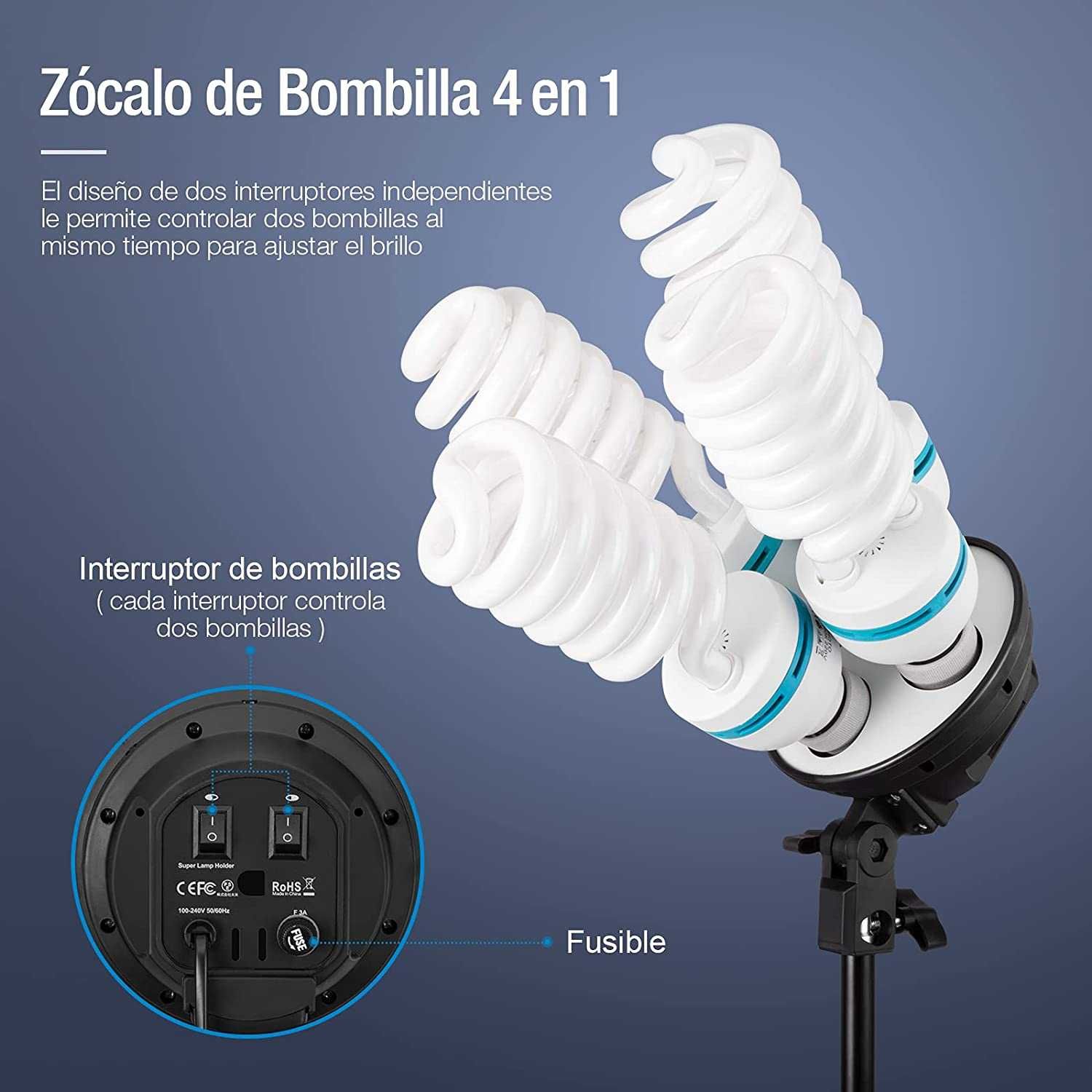 Conjunto duplo -2 tripé +2 softbox +8 lâmpadas 135w + saco