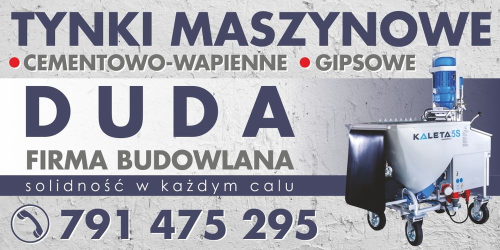 TYNKI MASZYNOWE Szybki Termin! Firma Budowlana DUDA