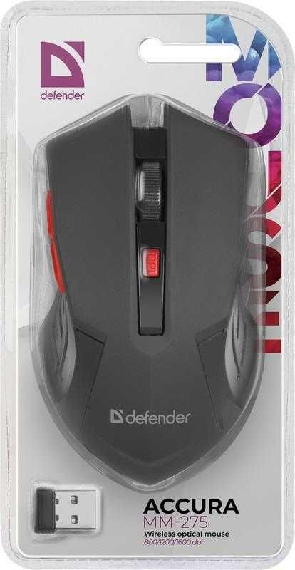 Mysz bezprzewodowa Defender ACCURA MM-275 optyczna 1600dpi 6P