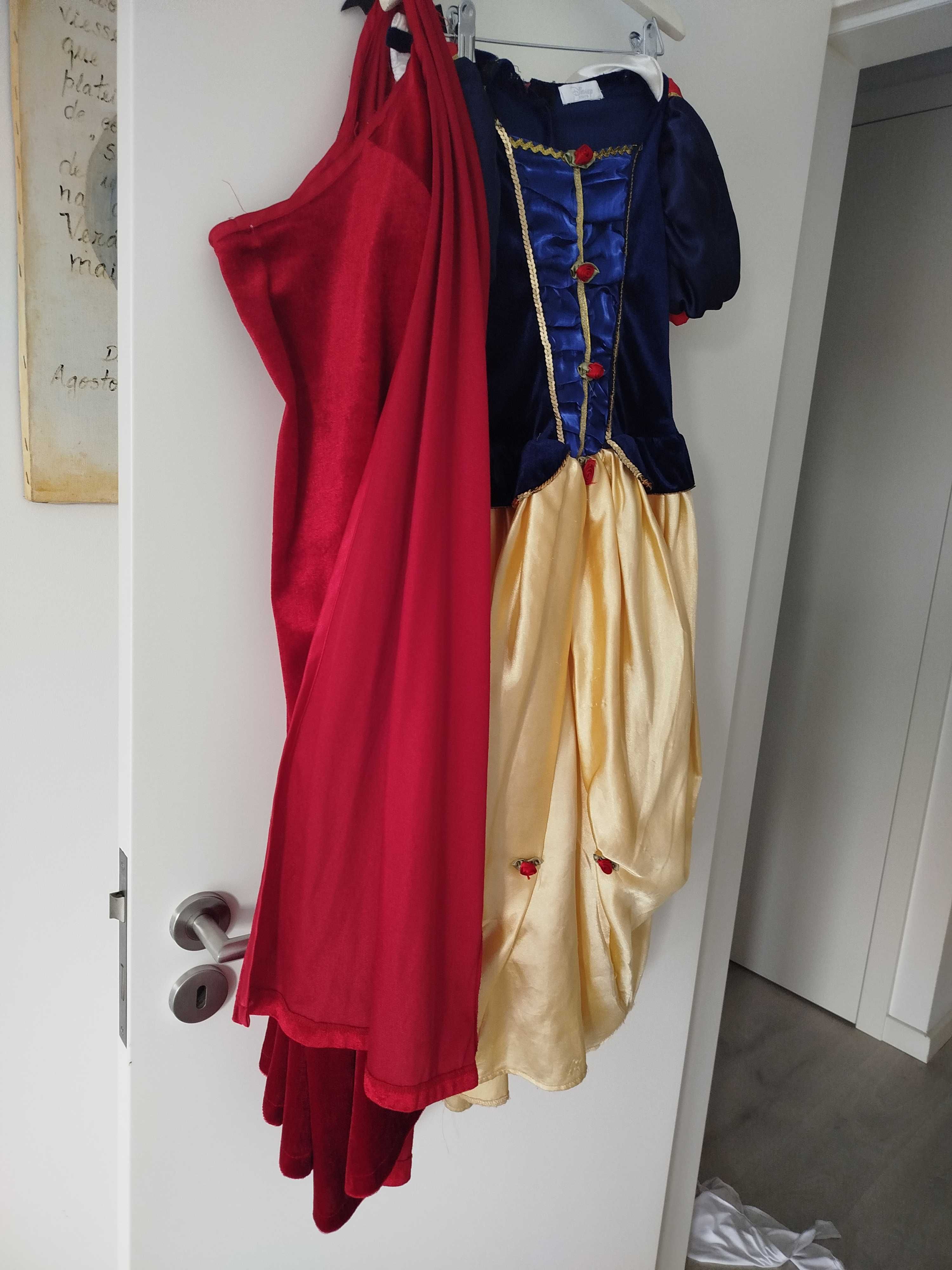 Fato Branca de neve com capa, original Disney, 9-10 anos
