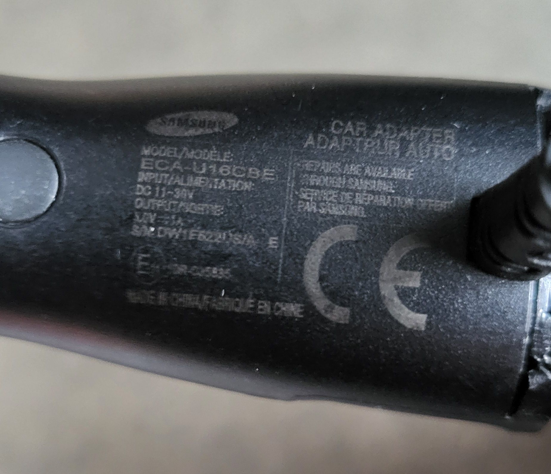 Ładowarka samochodowa Samsung ECA-U16CBE + przejściówka na usb C