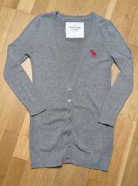 Abercrombie & Fitch szary rozpinany sweterek, r. S