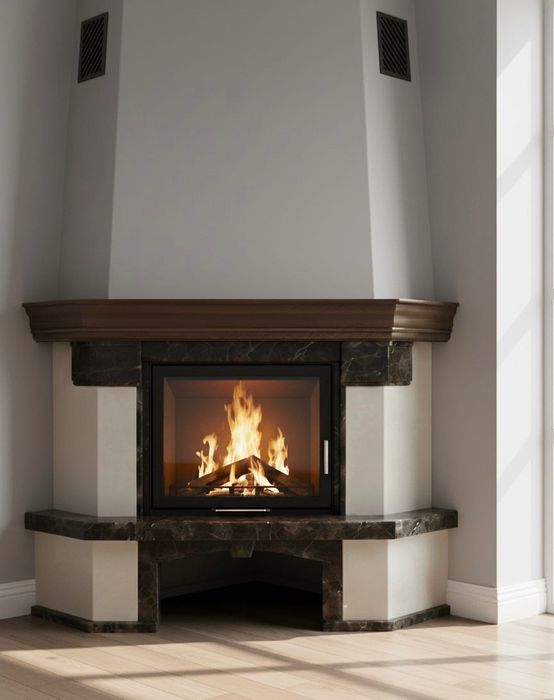 Камін .Камін мармуровий.Камін з мармуру кутовий.