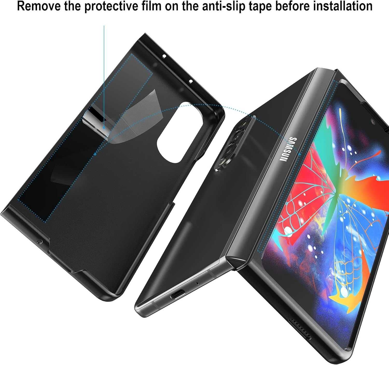 Cresee etui skórzane do Samsung Galaxy Z Fold 3 5G 360 pasek brązowe