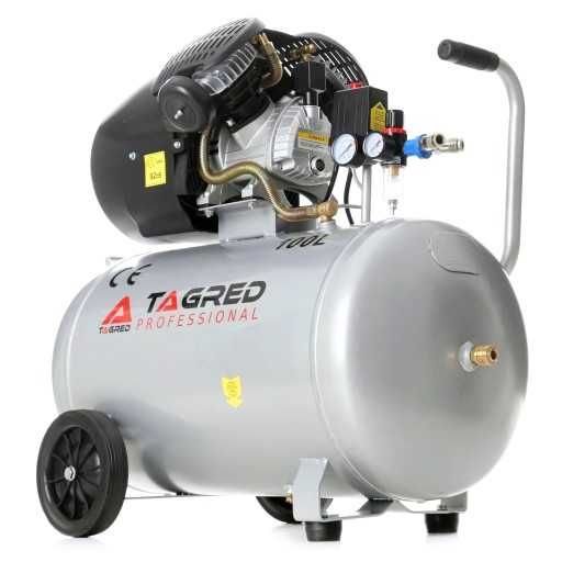 Kompresor Sprężarka 100L DWUTŁOKOWY V2 18W1 + SEPARATOR + OLEJ
