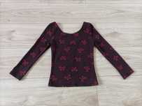 Dopasowana bluzka z dekoltem na plecach w kokardki burgund h&m XS