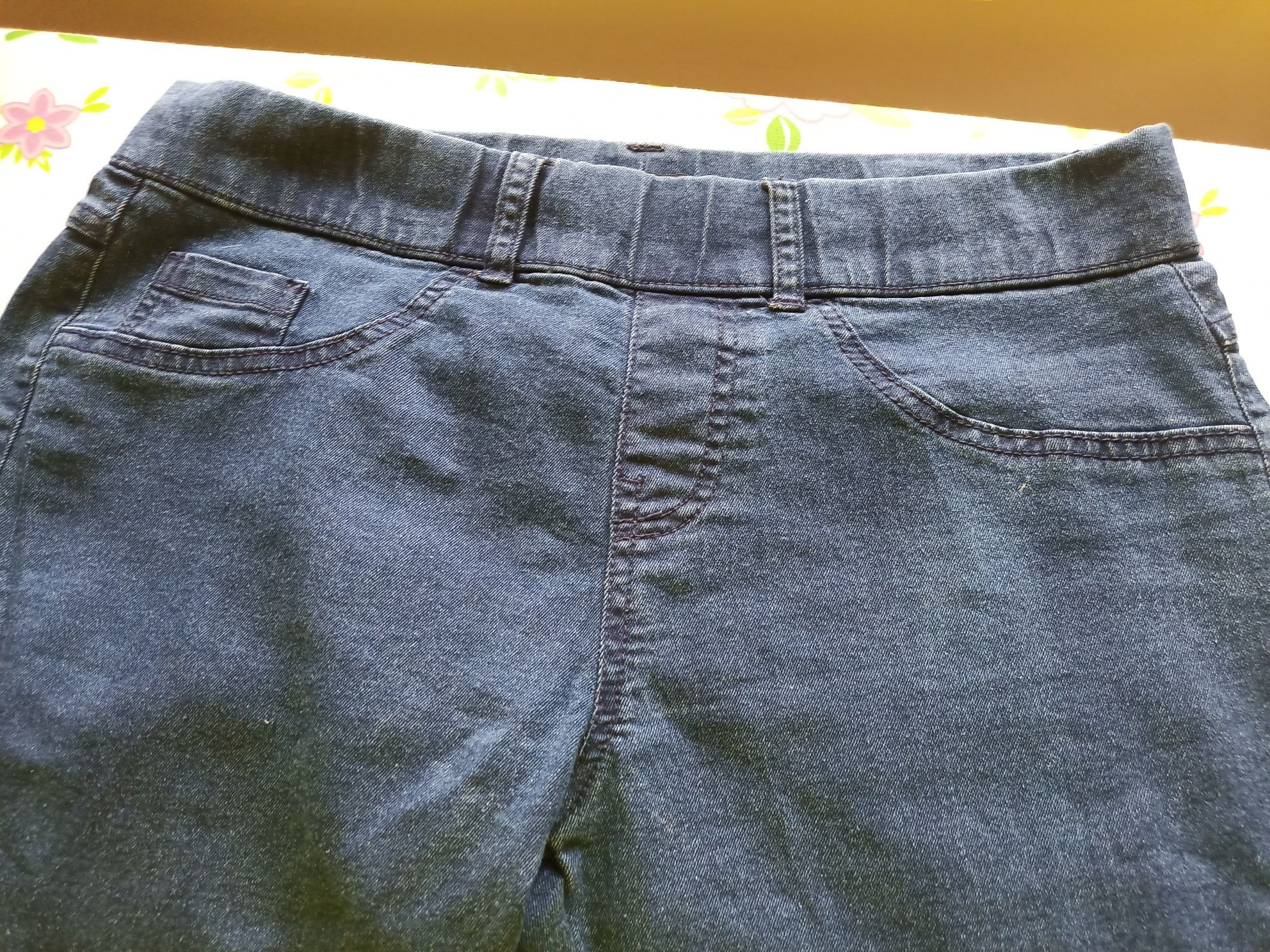 Damskie spodnie leginsy dżinsowe granatowe Tom&Rose 38