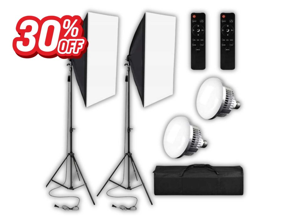 2X LAMPA STUDYJNA Fotograficzna Softbox 50x70cm Oświetlenie | OKAZJA