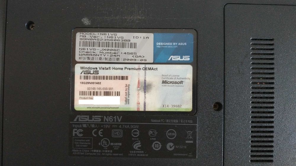 Laptop ASUS N61VG 4 GB RAM 1 GB grafika 16"