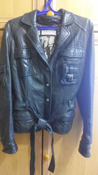 Кожаный пиджак 48 50 размер