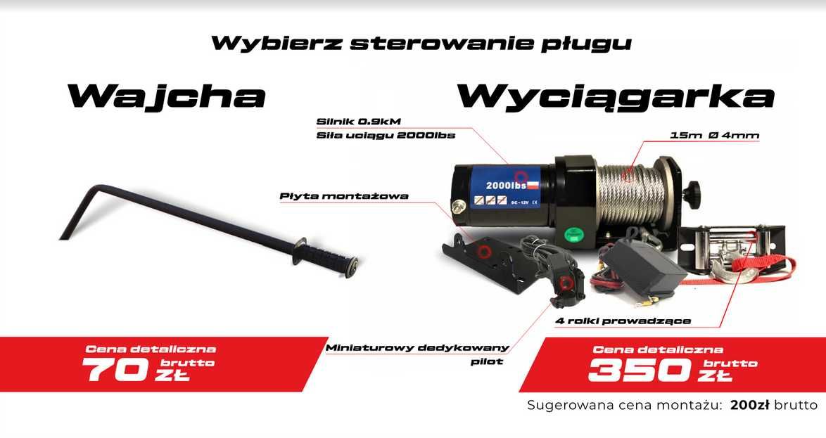 Pług ATV Quad Odśnieżanie Wyciągarka Odśnieżarka 125