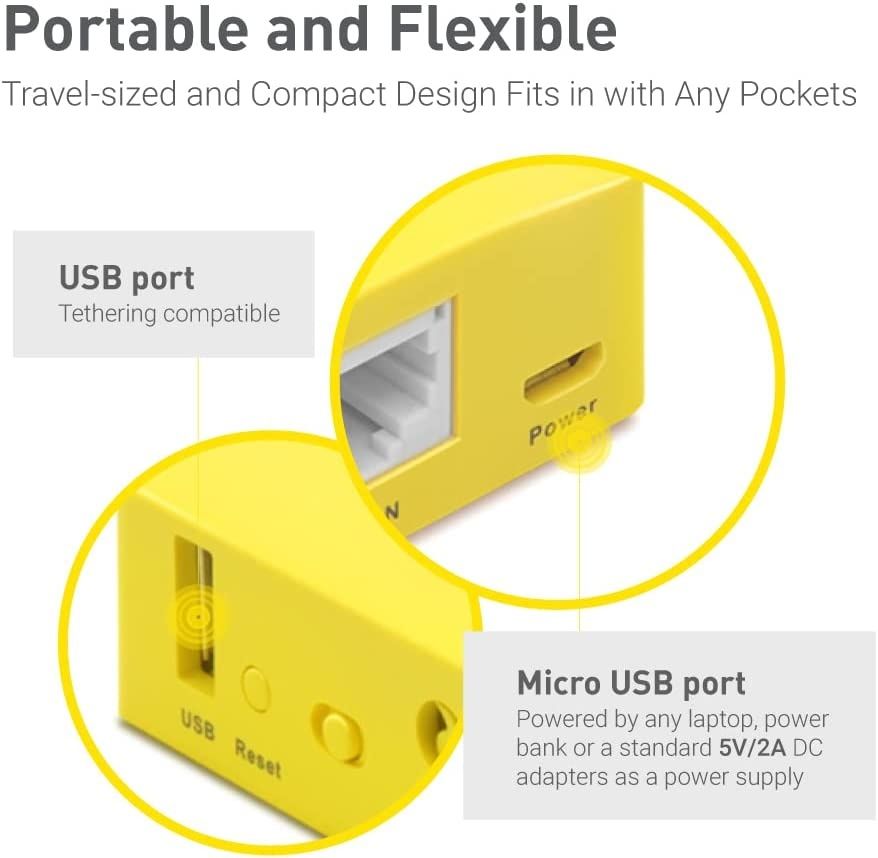 GL.iNET Cabo Mini VPN Travel Router portátil sem fio hotspot