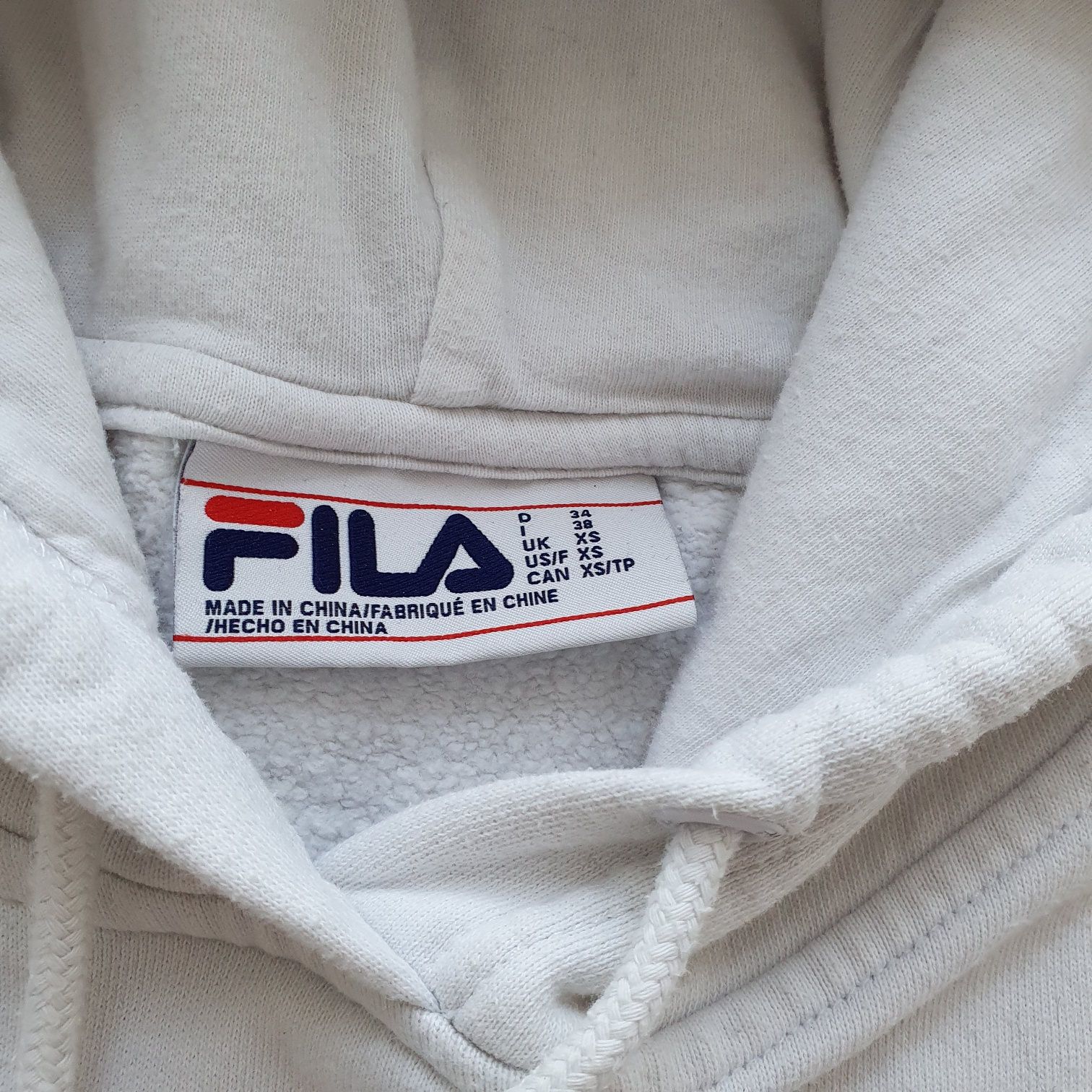 Bluza Fila biala sportowa na co dzień bawełniana z kapturem xs s 34 36