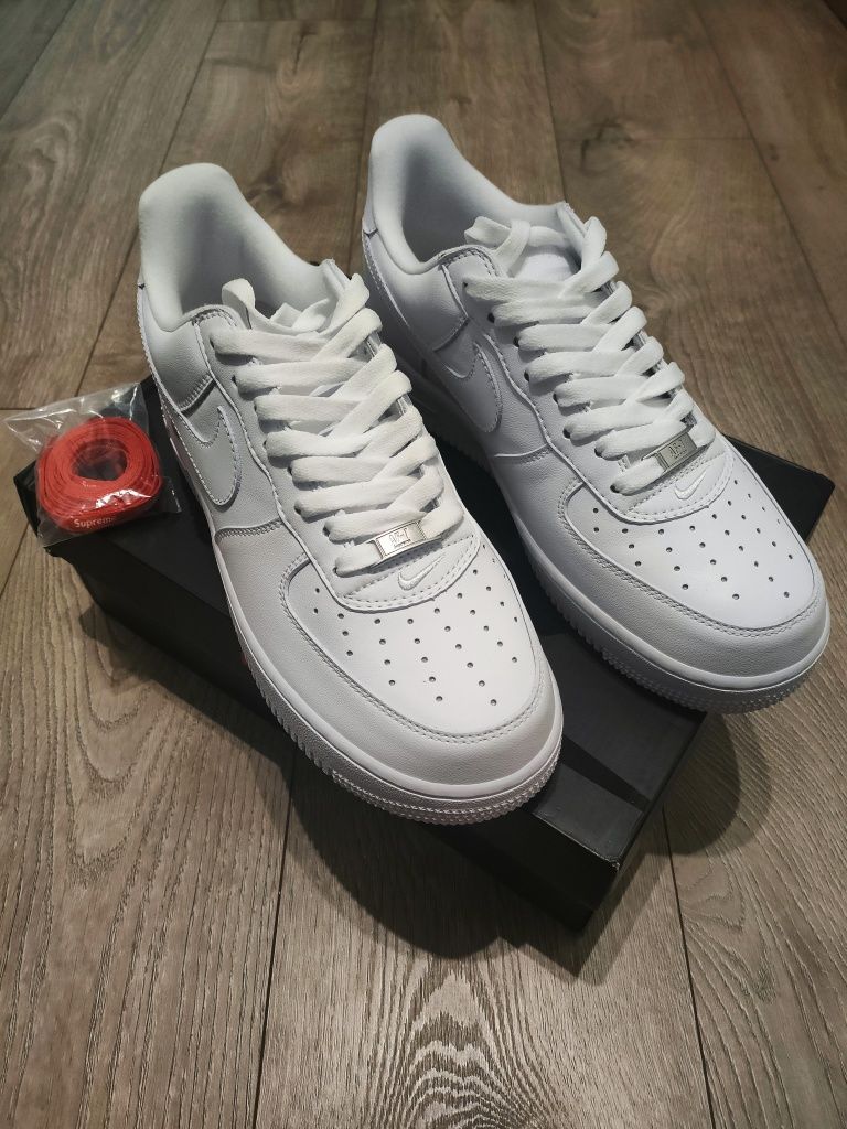 Nowe buty sneakersy Nike air force 1 low Supreme białe 44