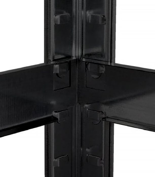 Стелаж металевий (150 х 70 х 30 см) 5 полиць, Чорний