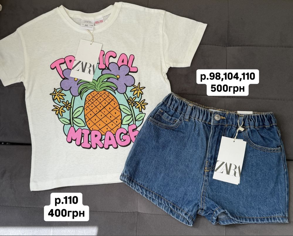 р.104,110,116,122 шорты zara,джинсовые шорты zara,футболка zara