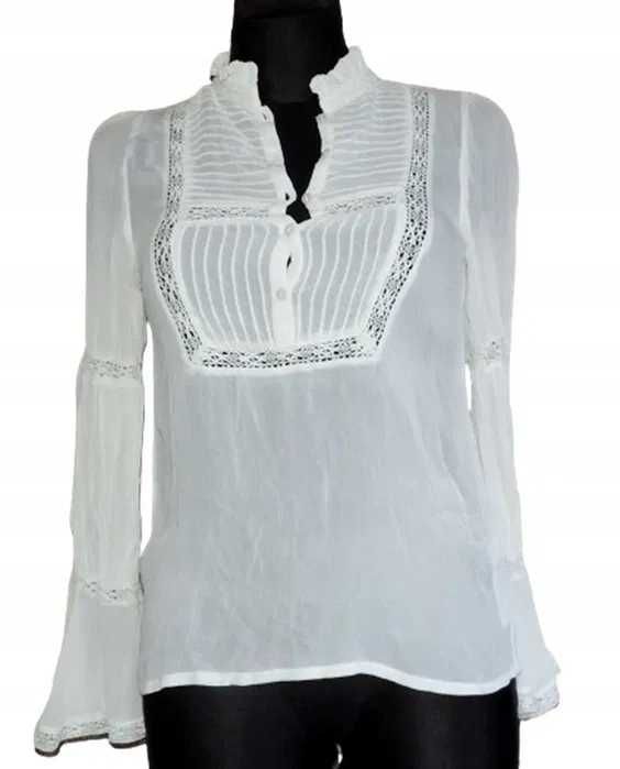 Letnia bluzka Topshop cienka tkanina  z koronką rozmiar XS | 332G