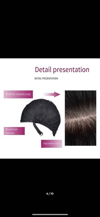 Nowa czarna damska peruka długa