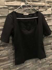 Sinsay r. M czarna elegancka bluzka kwadratowy dekolt
