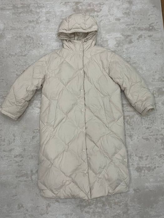 пуховик довгий Zara пальто пухове