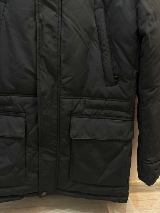 Пуховик теплый мужской. Зимове пальто куртка чоловіча тепла чорна
