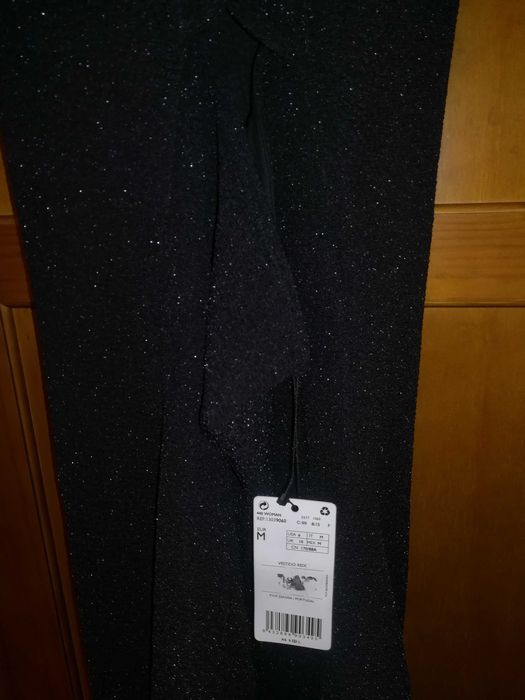 Vestido Mango c/etiqueta Preto c Brilhantes M