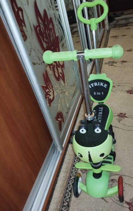 Самокат дитячий 5 в 1. З батьківською ручкою та сидінням