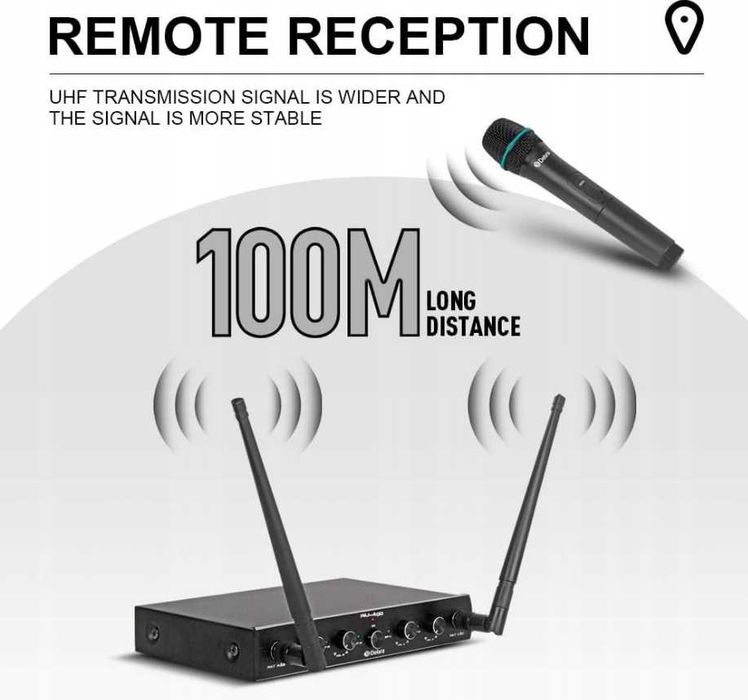 Debra Audio AU400 Pro UHF 4-kanałowy system mikrofonowy bezprzewodowy