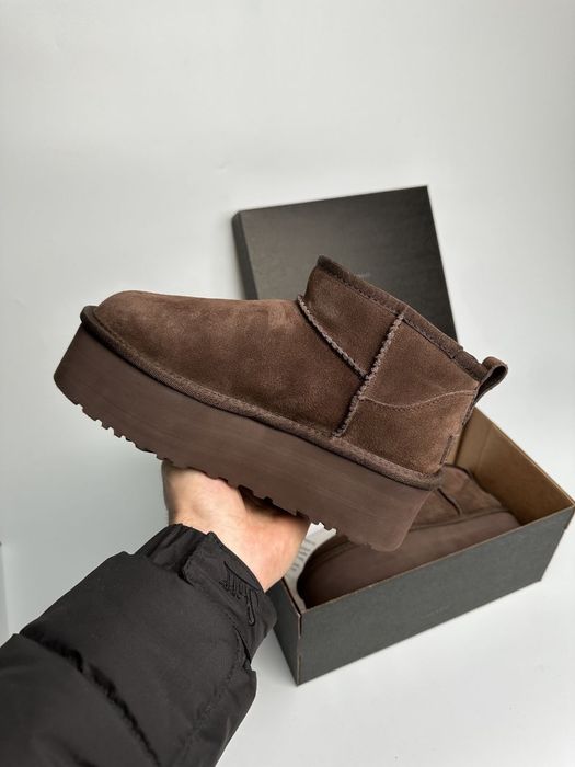 УГГІ‼️UGG Ultra Mini Platform Brown PREMIUM , уггі жіночі , зимові