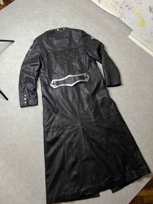 Кожаный мужской длинный плащ New Rock  Розмір: M - L