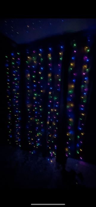 Гірлянда штора роса 3*3м з гачками, usb при відключеннях світла