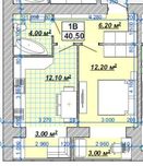 КНЯГИНЕН, 1к квартира, 41м.кв., на 2 поверсі