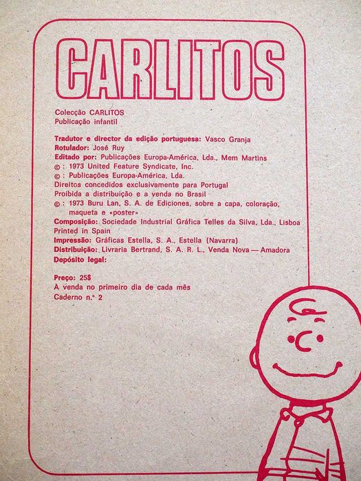 Carlitos (Charlie Brown) - Banda Desenhada Vintage