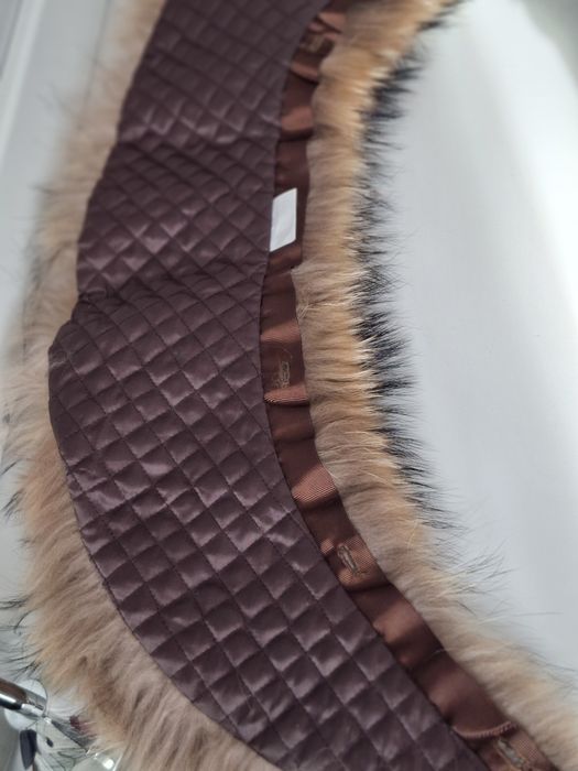 JENOT NATURALNY 85cm okazały NOWY kołnierz przypinka dopinka