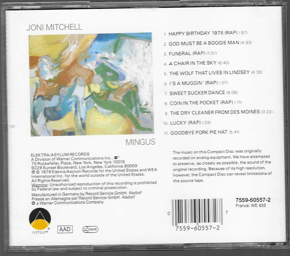 Joni Mitchell. Mingus.