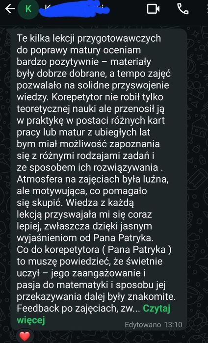 Korepetycje MATEMATYKA - stacjonarnie (Siechnice) / online miejsca
