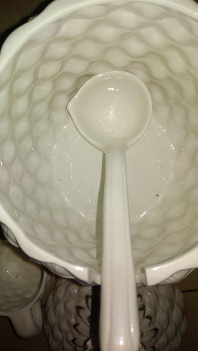 Piękny komplet dzban+filiżanki porcelana złocony Kolekcjoner Ananas