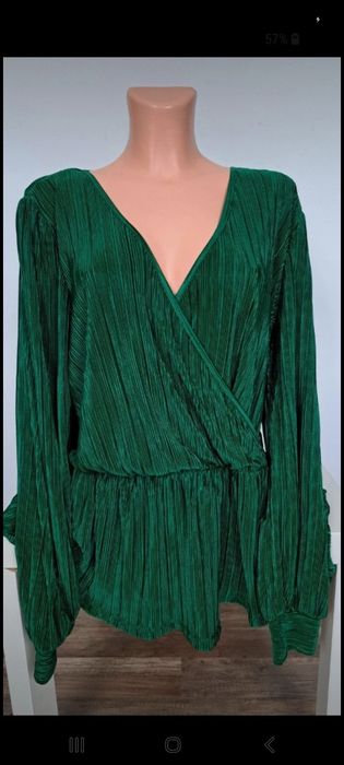 Ciemnozielona bluzka elegancka impreza przyjęcie sylwester andrzejki