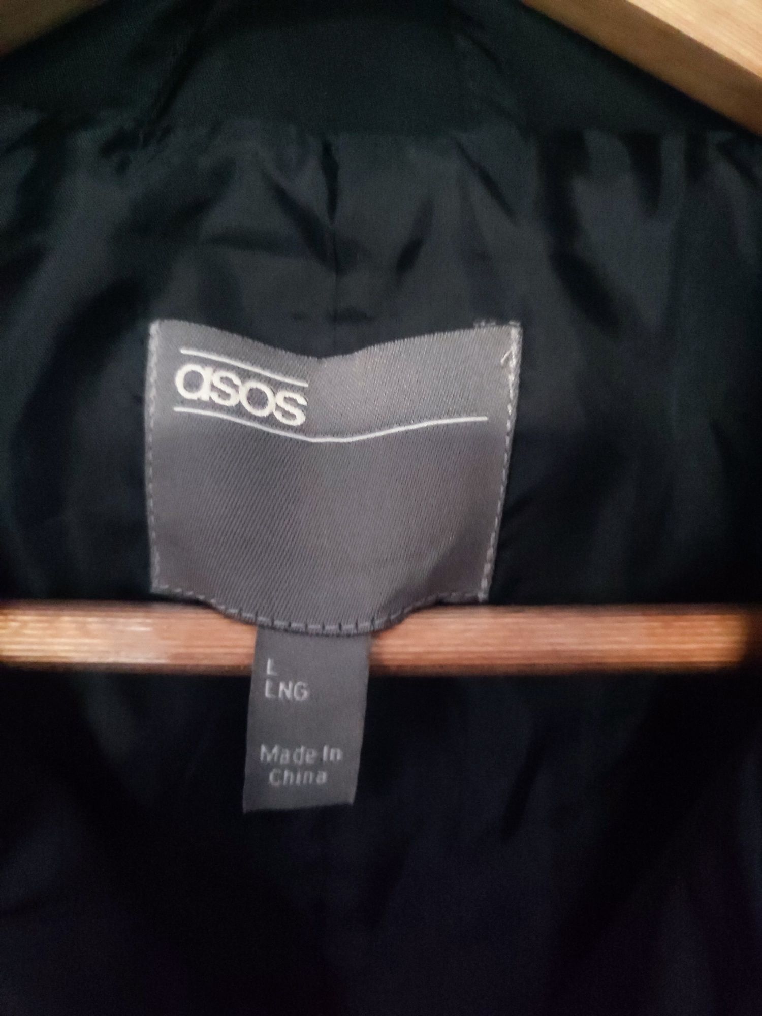 Czarna kurtka płaszcz trencz wiosenny jesienny męski rozmiar L ASOS