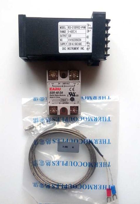 REX-C100 REX-C100FK02 0...400° PID-регулятор, термопара 1м, реле 40DA