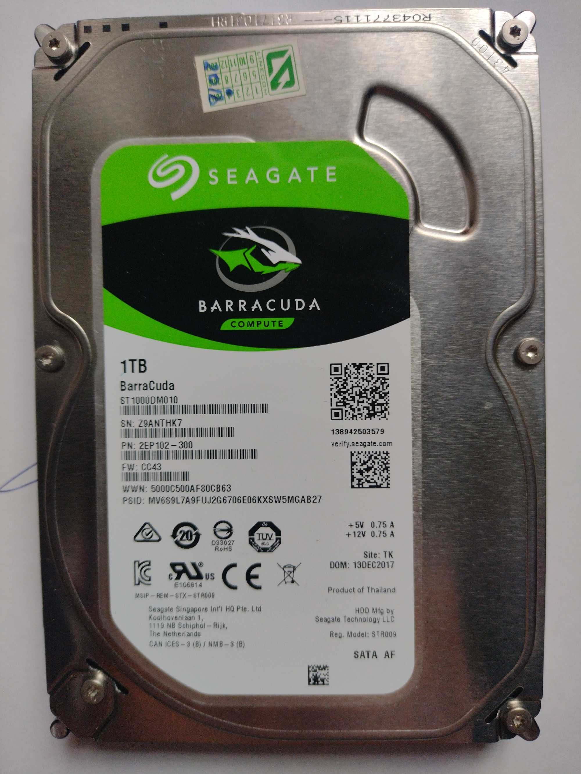 Жорсткий диск seagate Barracuda на 1 Тб