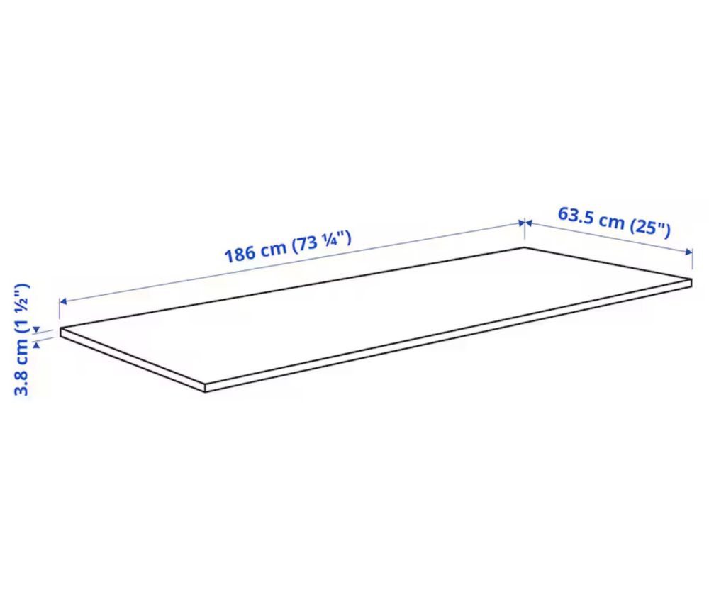 KARLBY Blat, dąb/fornir, 186x3.8 cm