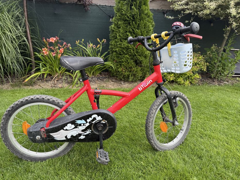 Rower 16 cali Btwin + uchwyt do nauki jazdy