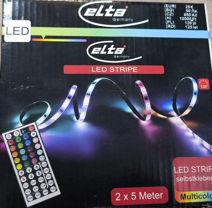 NA LEWARA taśma LED ELTA 10 metrów (2x5m) multicolor z pilotem