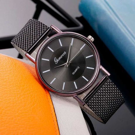 Damski zegarek Geneva czarny elegancki i prosty